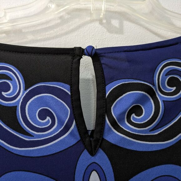 INC International Concepts Blue Dress with Print Pattern, Long Sleeves Womens 2X - Picture 10 of 10